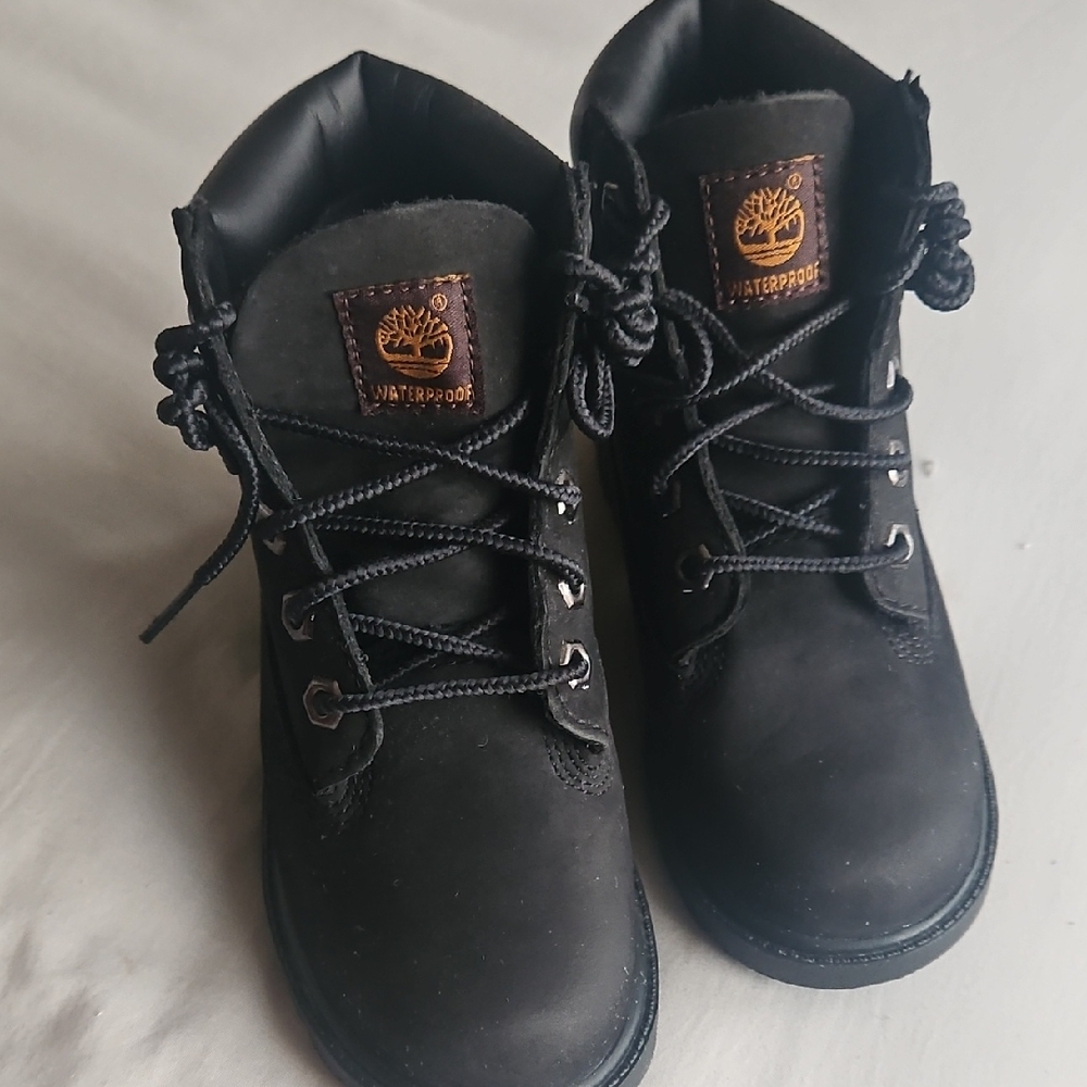 Toddler Timberland Black Leather Boots - Size 10c